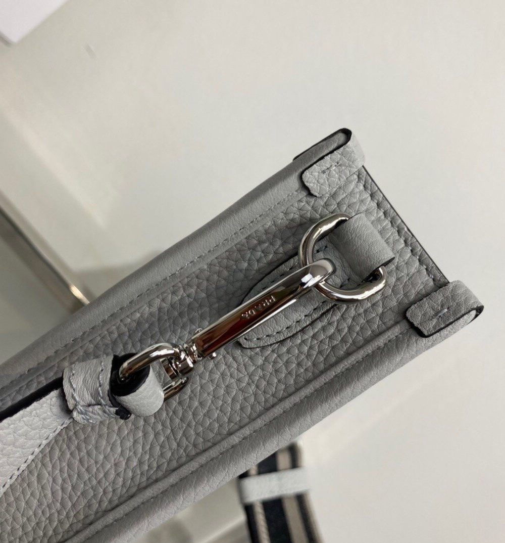 Prada Mini Shoulder Bag Grey For Women, Women's Bags 7.9in/20cm