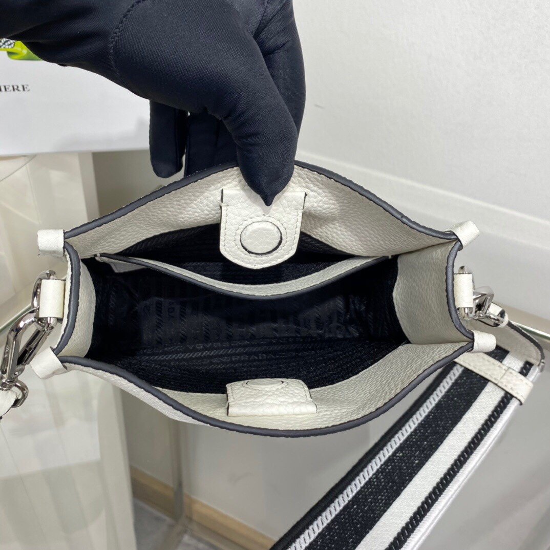 Prada Mini Shoulder Bag White For Women, Women's Bags 7.9in/20cm - Image 9