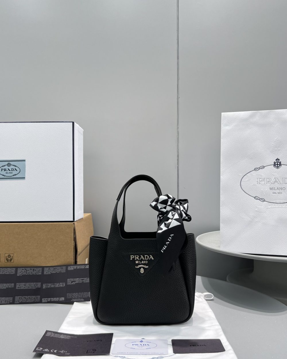 Prada Mini Tote Black For Women, Women's Bags 7.5in/19cm