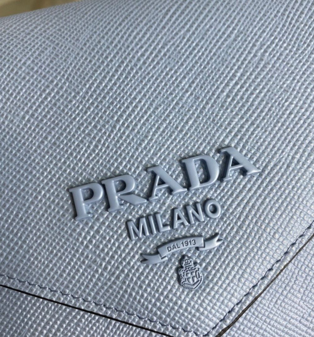 Prada Monochrome Saffiano Bag Blue For Women, Women's Bags 8.2in/21cm 1BD317_2ERX_F02TG_V_3O3