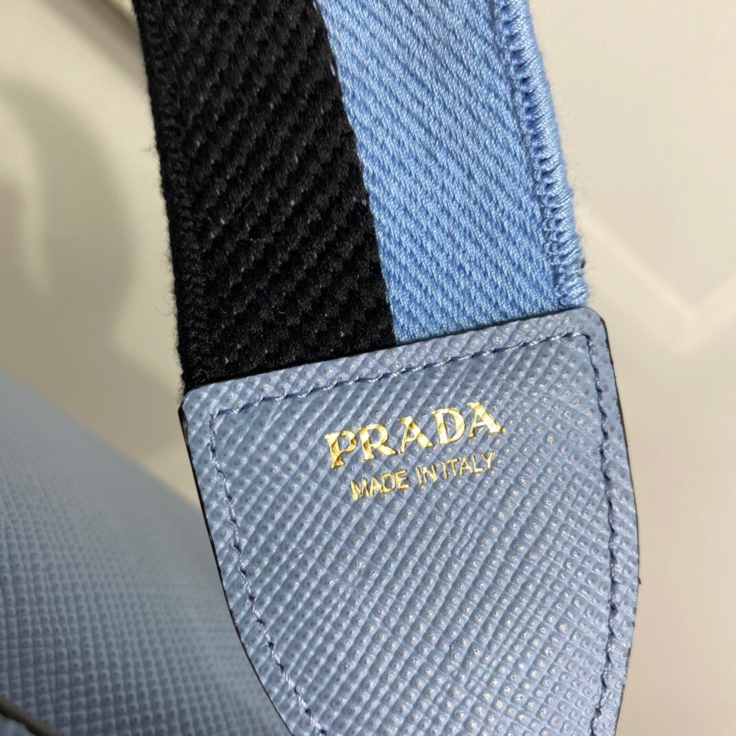 Prada Monochrome Saffiano Bag Blue For Women, Women's Bags 8.2in/21cm 1BD317_2ERX_F02TG_V_3O3 - Image 4