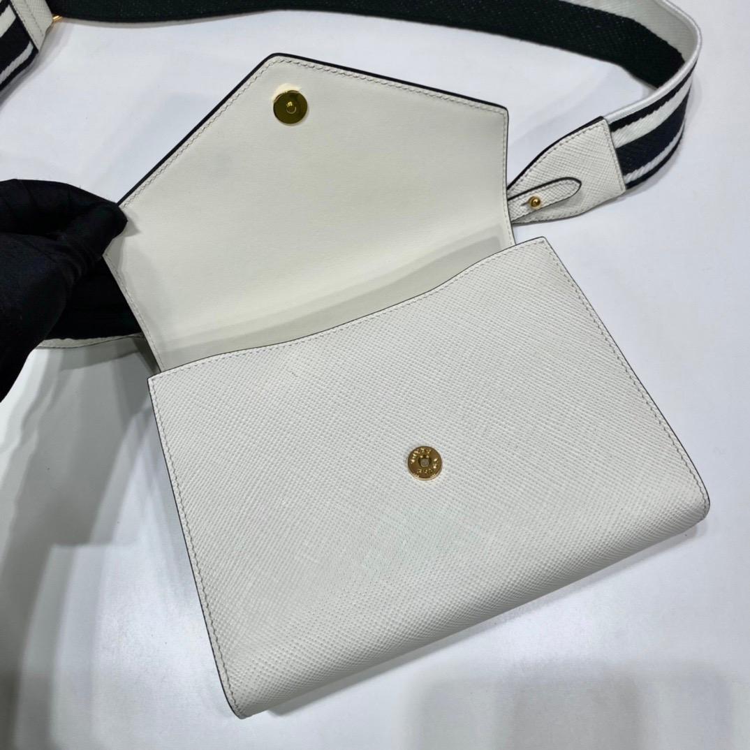 Prada Monochrome Saffiano Bag White For Women, Women's Bags 8.2in/21cm 1BD317_2ERX_F0009_V_3O3 - Image 3
