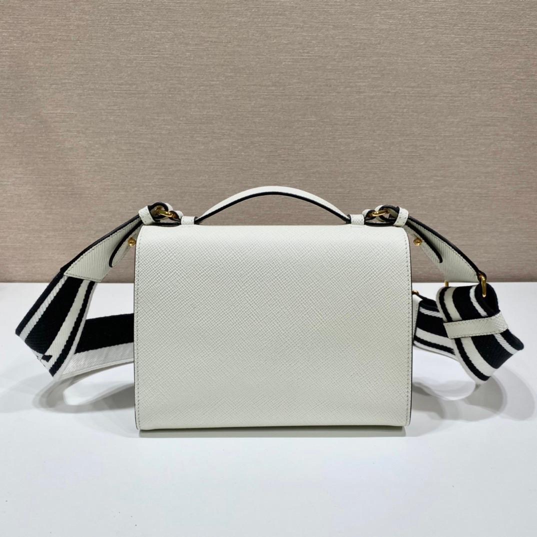 Prada Monochrome Saffiano Bag White For Women, Women's Bags 8.2in/21cm 1BD317_2ERX_F0009_V_3O3 - Image 5
