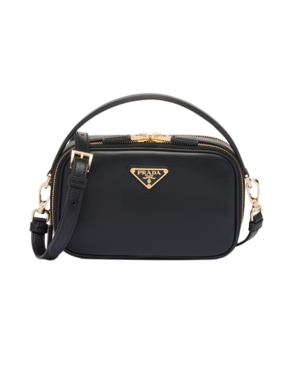 Prada Odette Leather Mini-Bag Black For Women 1BH203_ASK_F0002_V_OVO- 18.5 Cm/ 7.2 Inches