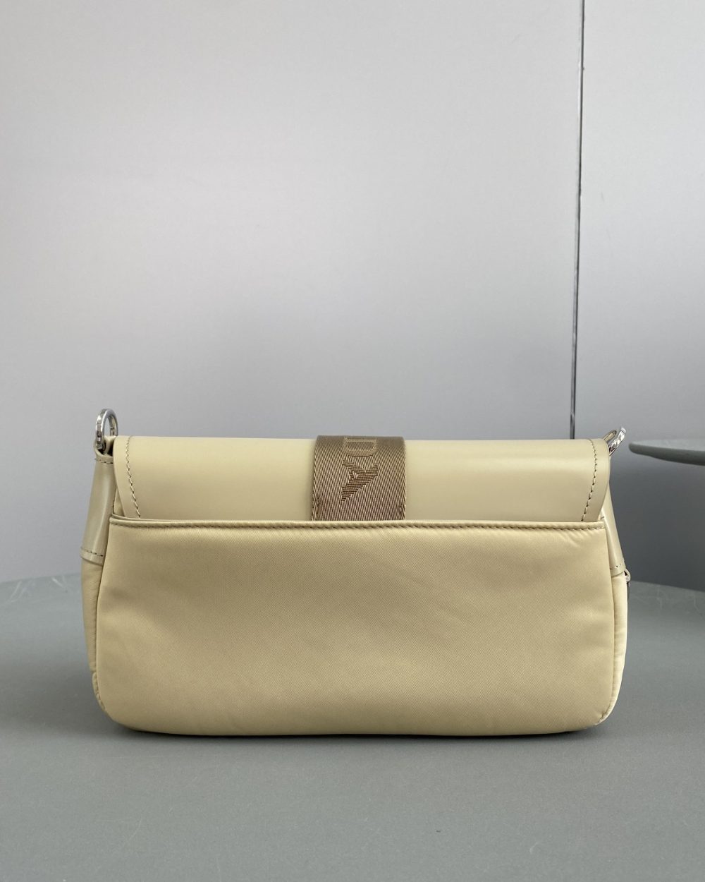 Prada Pocket Nylon And Brushed Bag Beige For Women, Women's Bags 9in/23cm 1BD295_789_F0F24_V_BFO