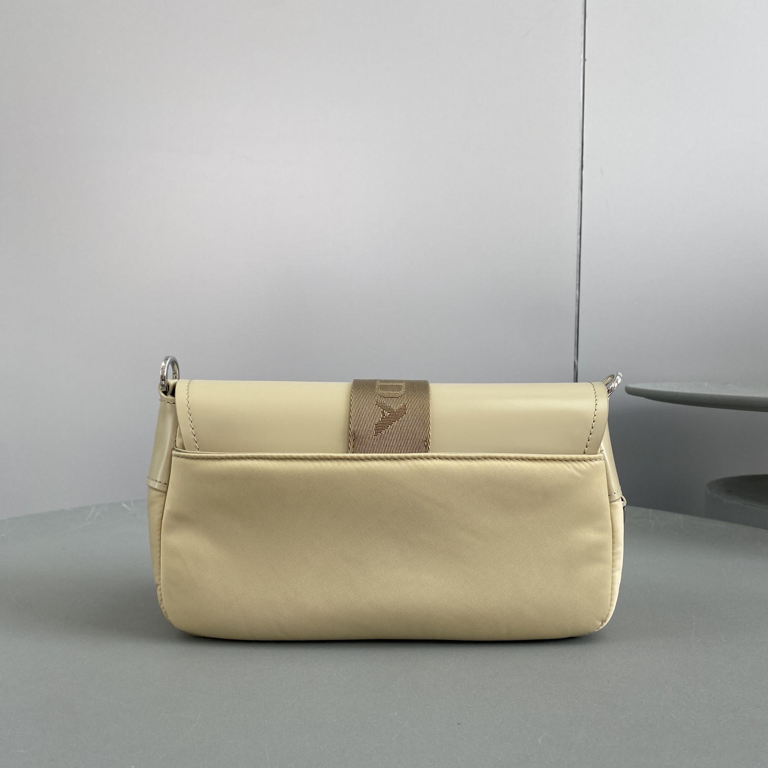Prada Pocket Nylon And Brushed Bag Beige For Women, Women's Bags 9in/23cm 1BD295_789_F0F24_V_BFO - Image 3