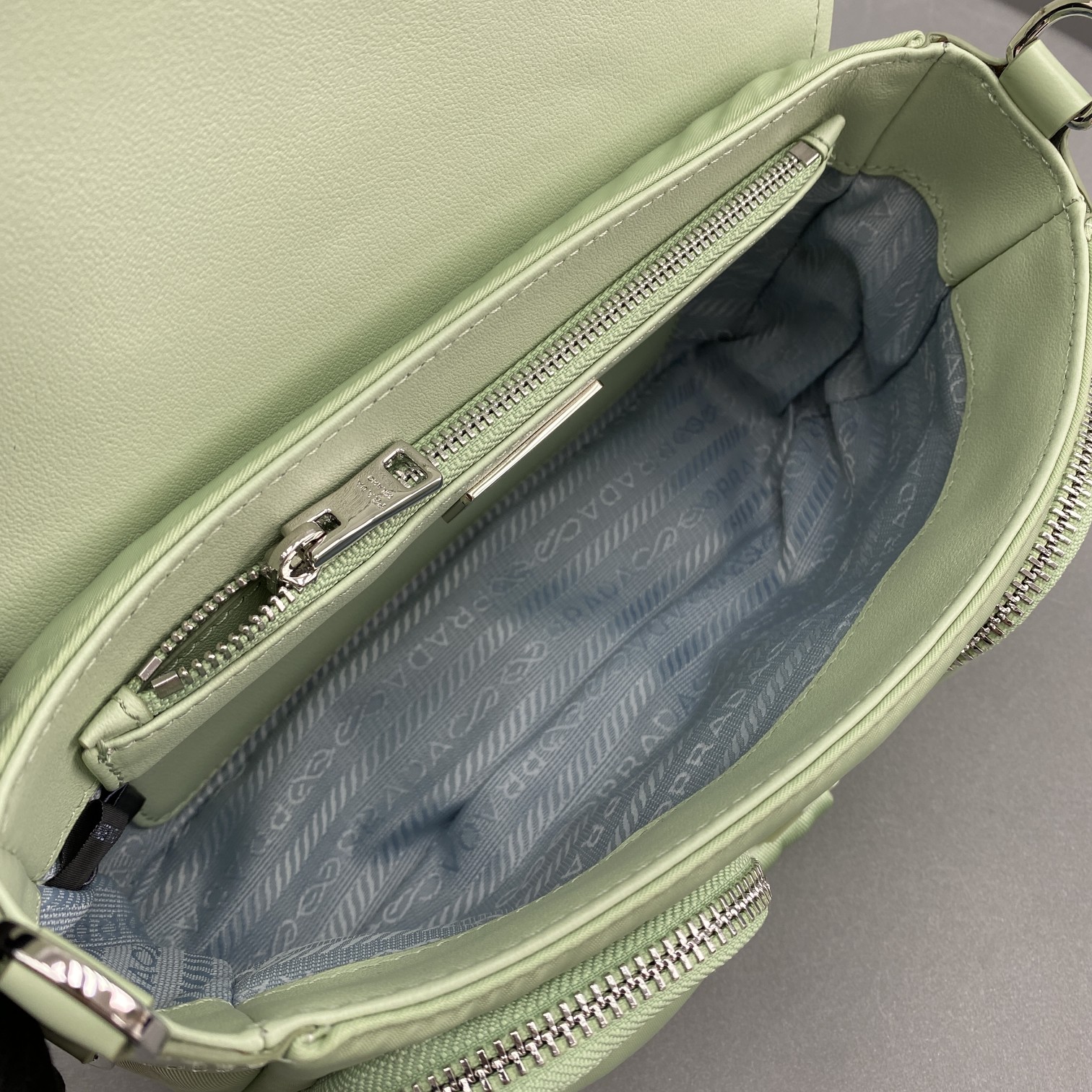 Prada Pocket Nylon And Brushed Bag Beige For Women, Women's Bags 9in/23cm 1BD295_789_F0F24_V_BFO - Image 8