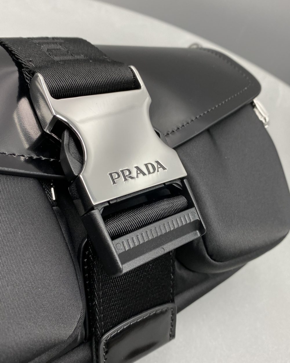 Prada Pocket Nylon And Brushed Bag Black For Women, Women's Bags 9in/23cm 1BD295_789_F0002_V_BFO