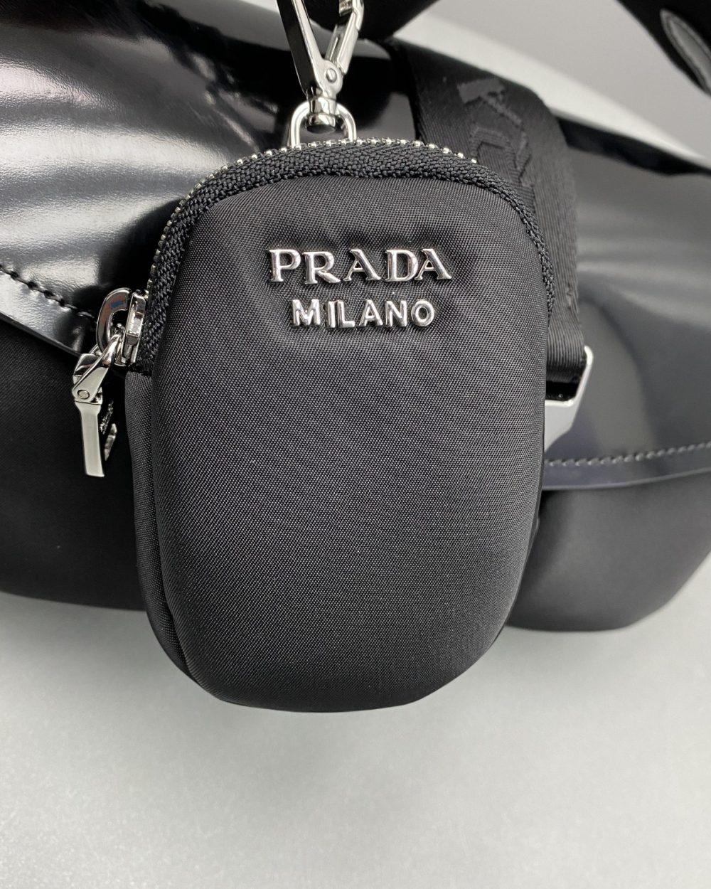 Prada Pocket Nylon And Brushed Bag Black For Women, Women's Bags 9in/23cm 1BD295_789_F0002_V_BFO