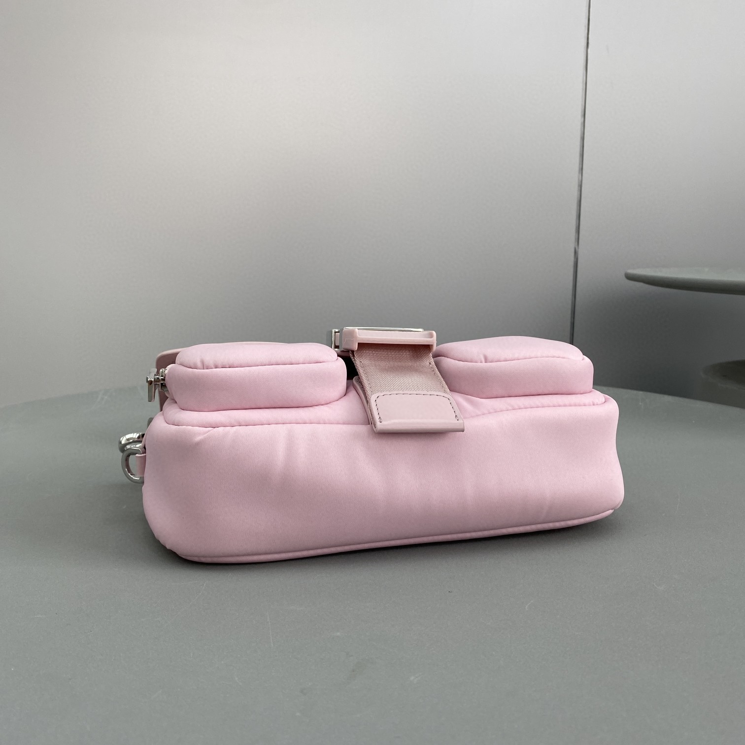 Prada Pocket Nylon And Brushed Bag White For Women, Women's Bags 9in/23cm 1BD295_789_F0009_V_BFO - Image 7