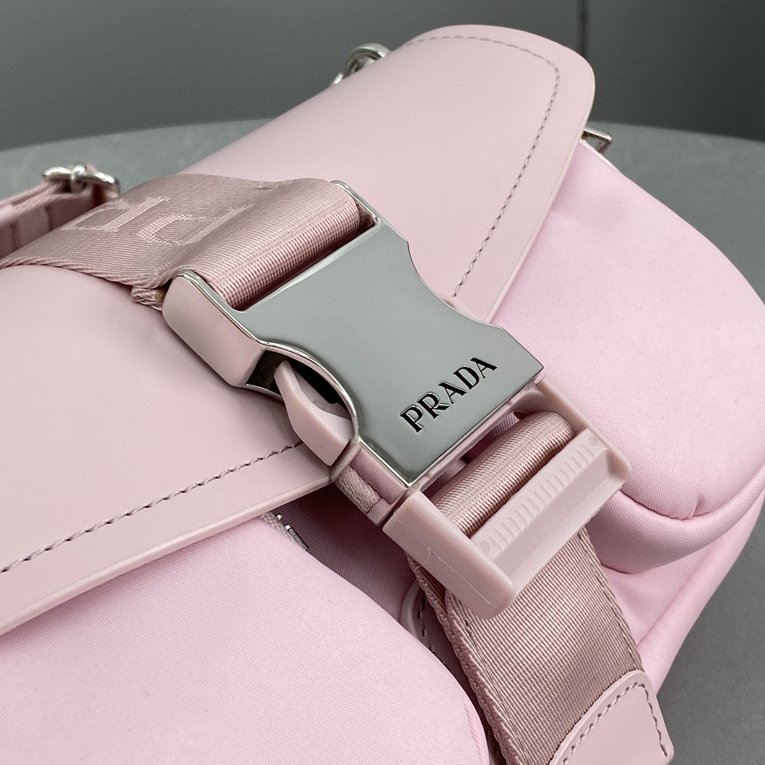 Prada Pocket Nylon And Brushed Bag White For Women, Women's Bags 9in/23cm 1BD295_789_F0009_V_BFO - Image 2