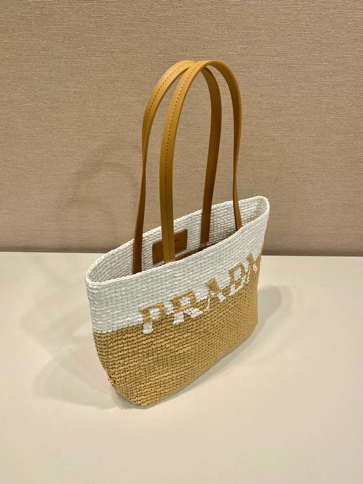 Prada Raffia Tote Bag Beige For Women 9.1in/23m - Image 10