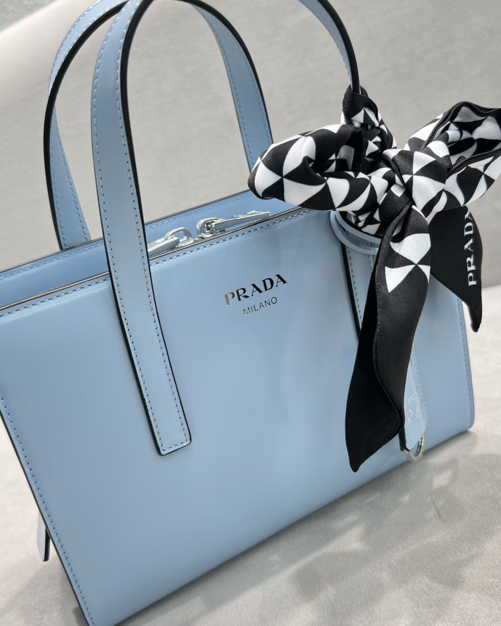 Prada Re-Edition 1995 Brushed Mini Handbag Blue For Women, Women's Bags 8.6in/22cm