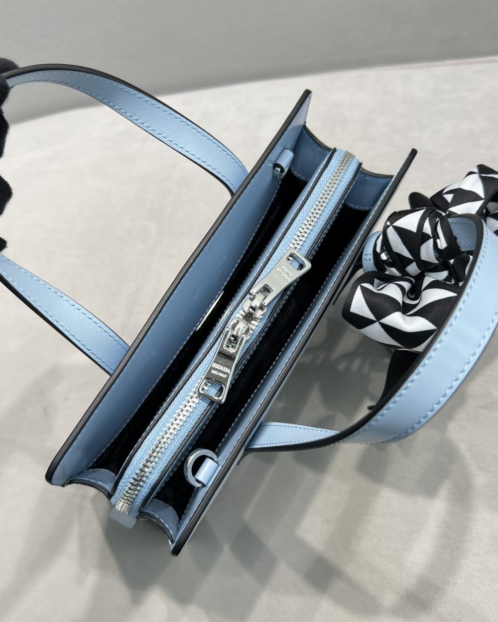 Prada Re-Edition 1995 Brushed Mini Handbag Blue For Women, Women's Bags 8.6in/22cm