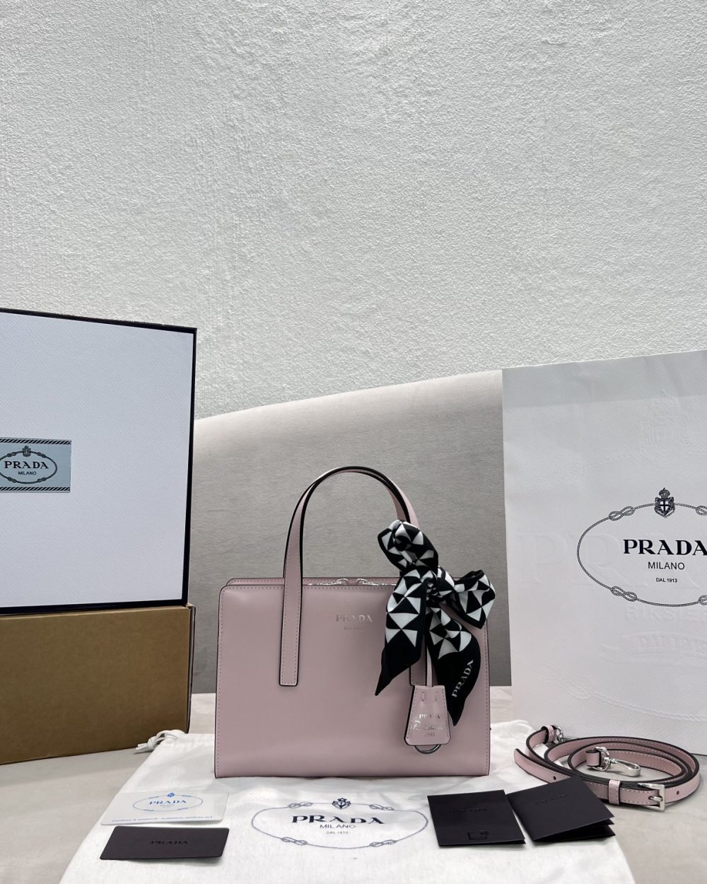 Prada Re-Edition 1995 Brushed Mini Handbag Pink For Women, Women's Bags 8.6in/22cm
