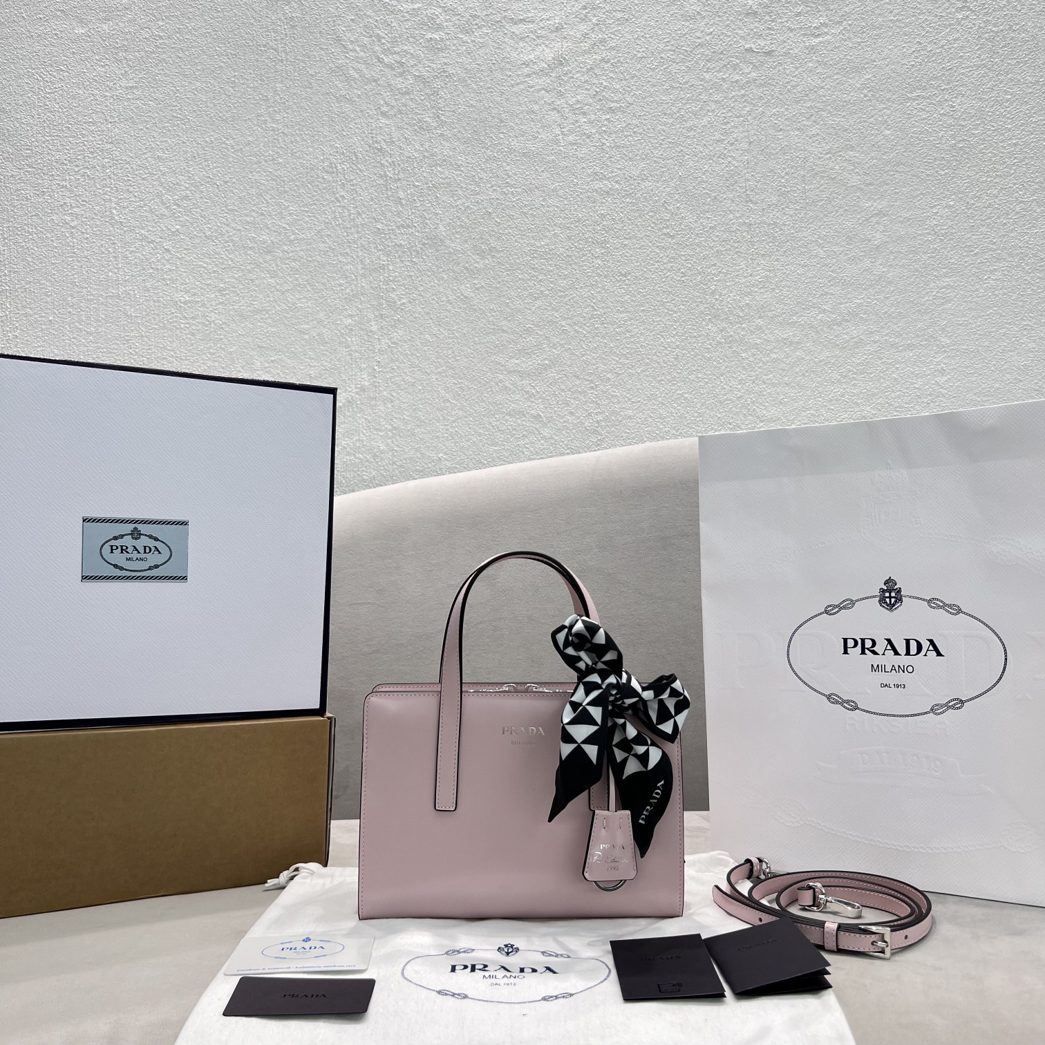 Prada Re-Edition 1995 Brushed Mini Handbag Pink For Women, Women's Bags 8.6in/22cm