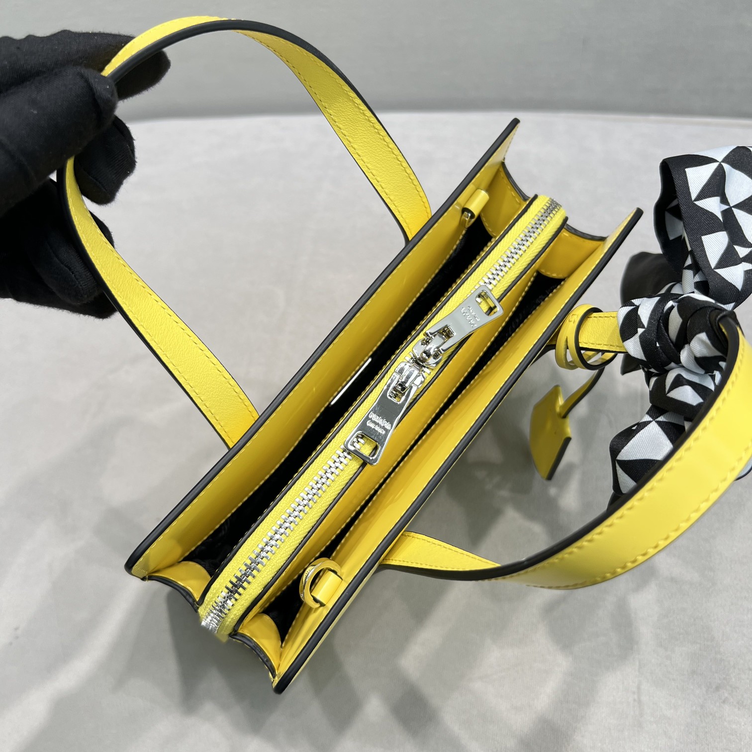 Prada Re-Edition 1995 Brushed Mini Handbag Yellow For Women, Women's Bags 8.6in/22cm - Image 8