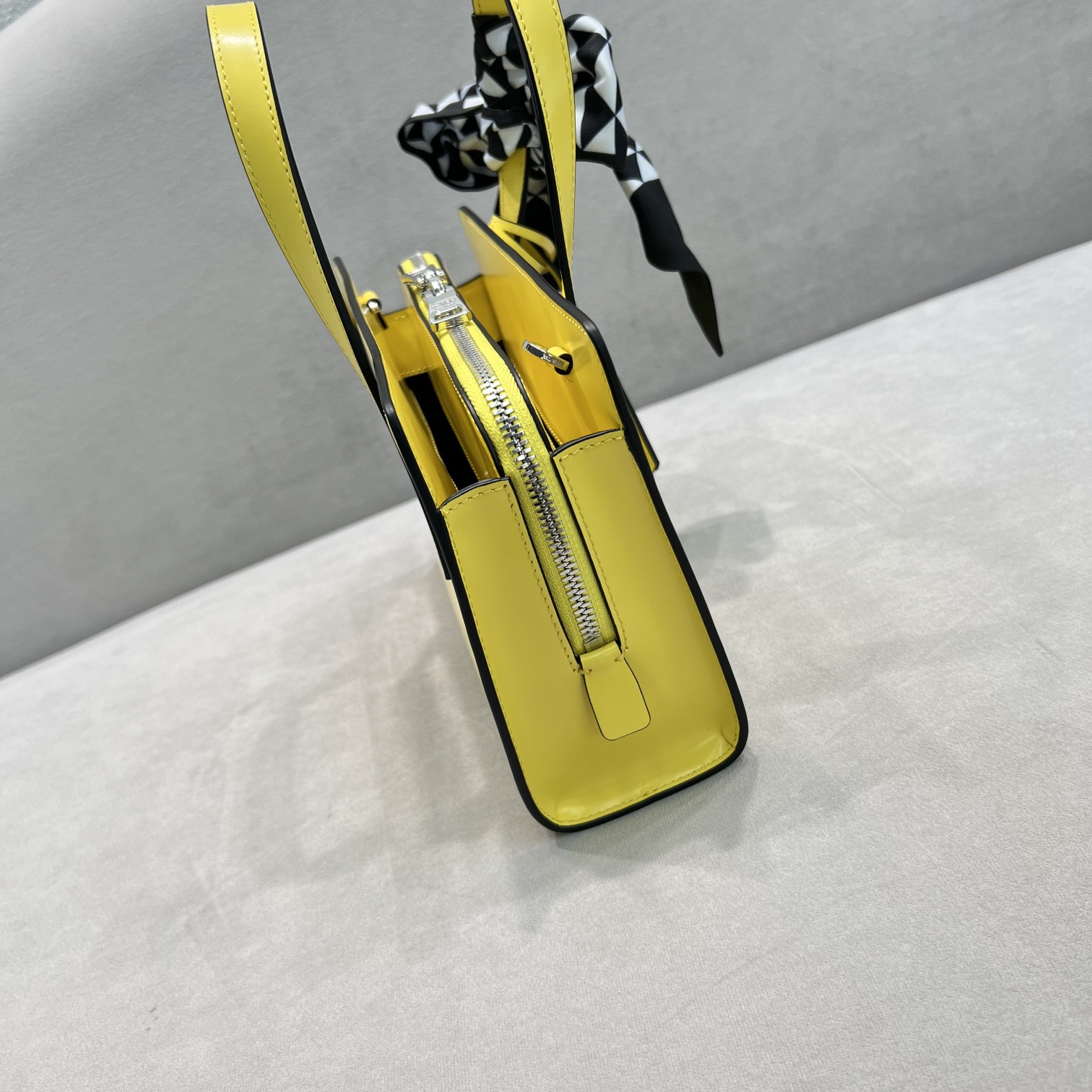 Prada Re-Edition 1995 Brushed Mini Handbag Yellow For Women, Women's Bags 8.6in/22cm - Image 9