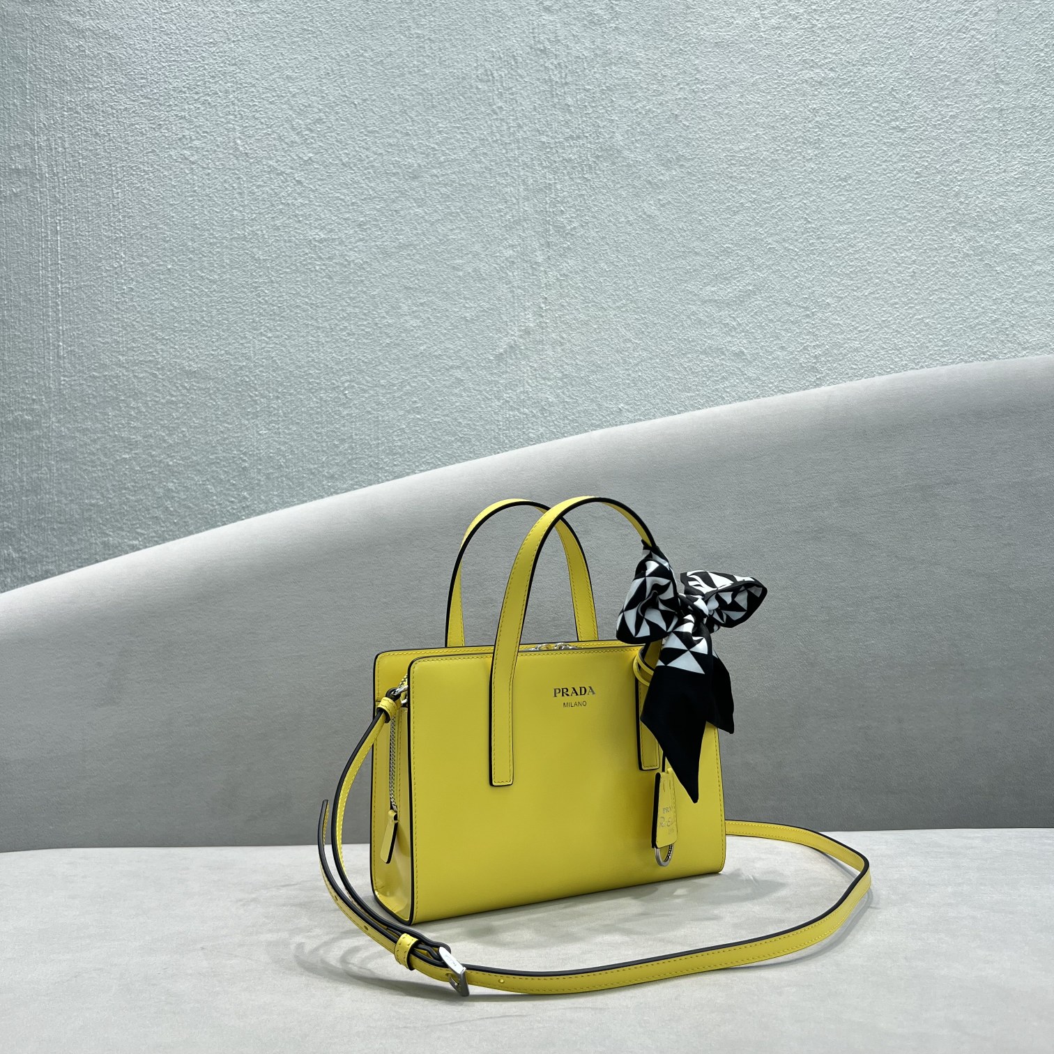 Prada Re-Edition 1995 Brushed Mini Handbag Yellow For Women, Women's Bags 8.6in/22cm - Image 4