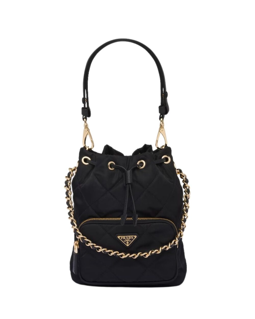 Prada Re-Edition 1995 Chaîne Re-Nylon Shoulder Black Bag For Women 1BH038_2AOS_F0002_V_TOO- 22.5 Cm/ 8.8 Inches