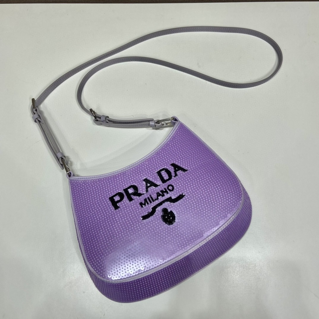 Prada Re-Edition 2000 Sequined Re-Nylon Mini-Bag Blue For Women, Women's Bags 8.6in/22cm - Image 2