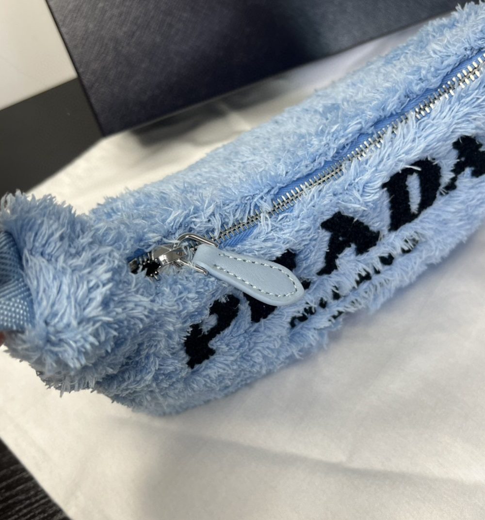 Prada Re-Edition 2000 Terry Mini-Bag Blue For Women, Women's Bags 8.6in/22cm 1NE515_2DXO_F0D4O