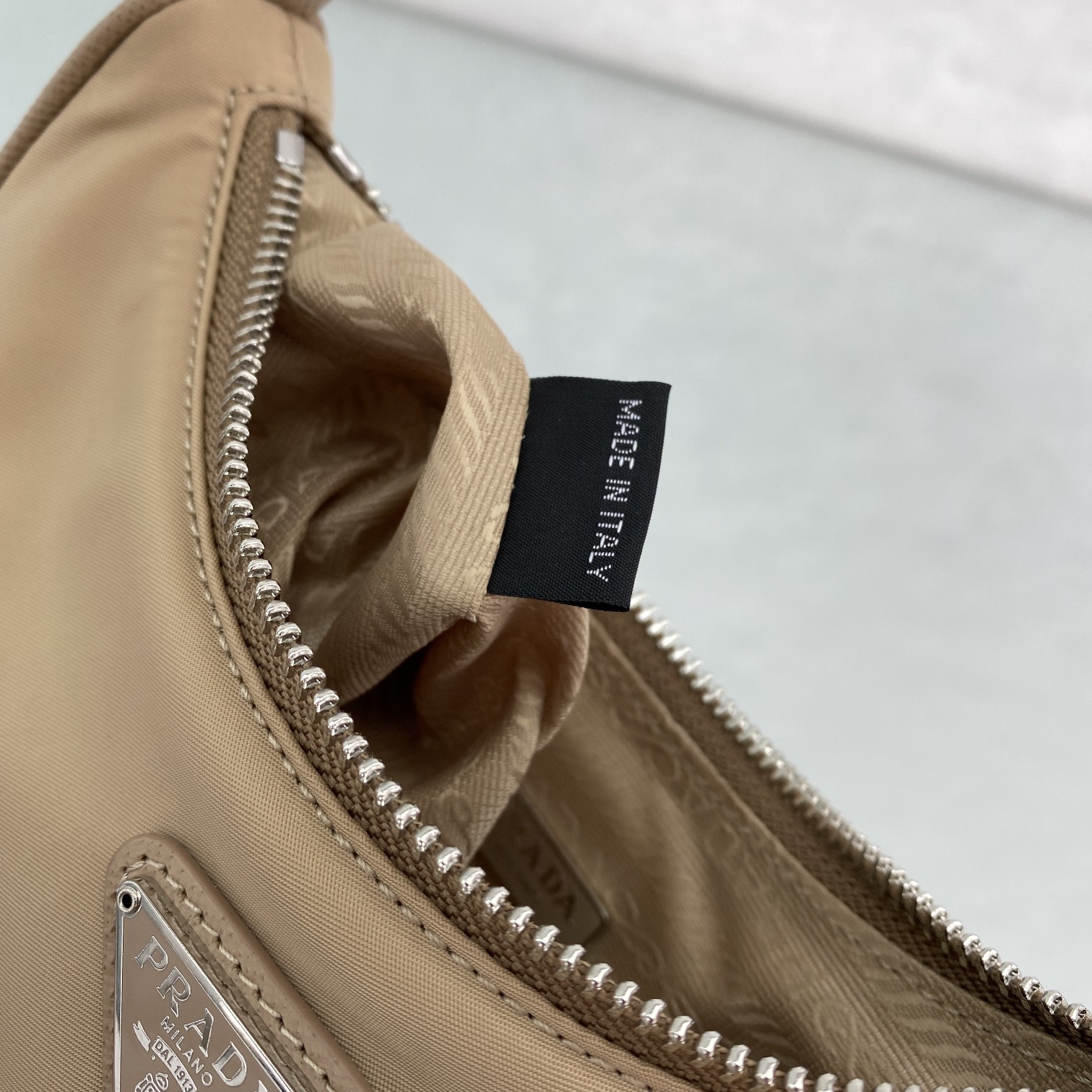 Prada Re-Edition 2005 Re-Nylon Mini Bag Beige For Women, Women's Bags 8.6in/22cm - Image 9