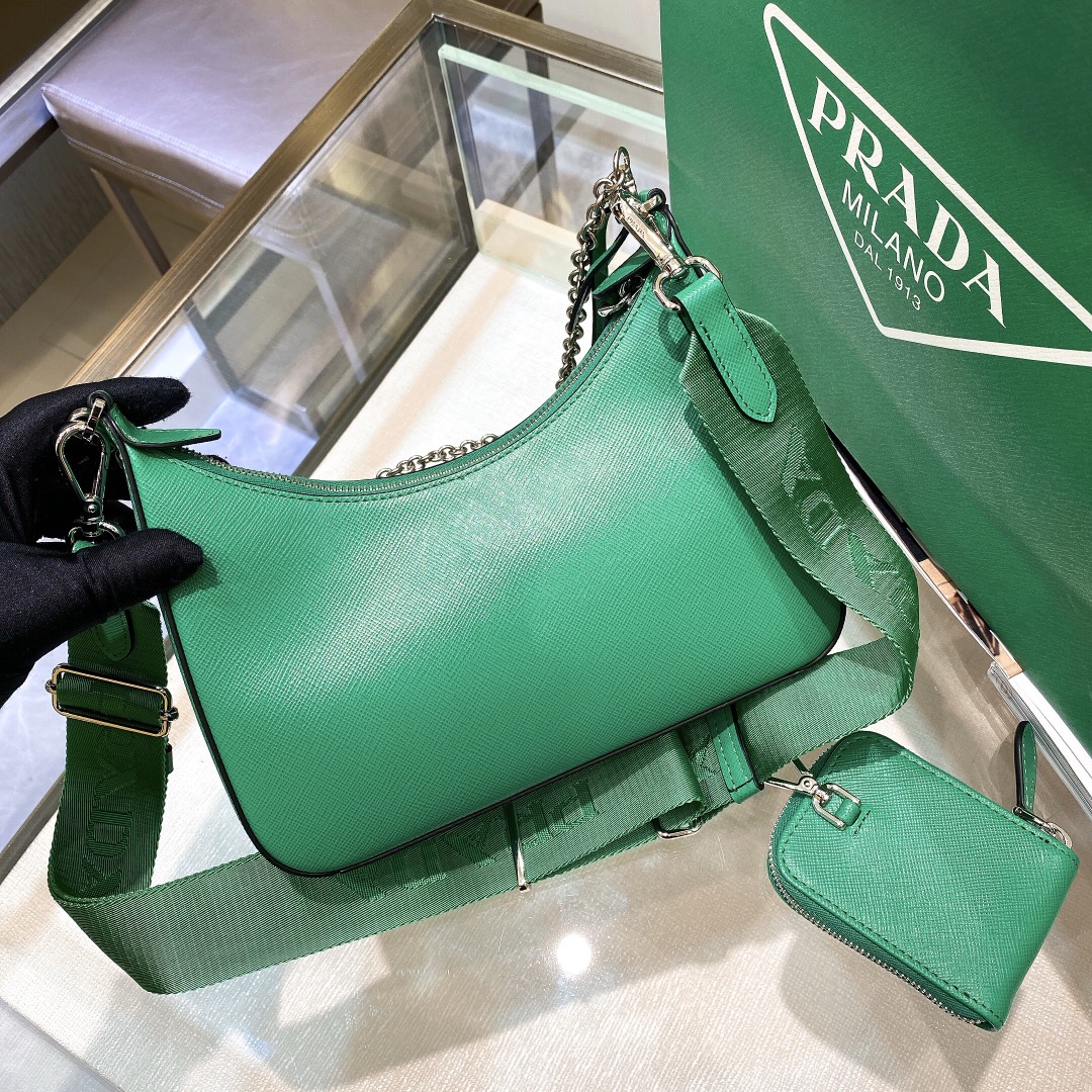 Prada Re-Edition 2005 Re-Nylon Mini Bag Green For Women, Women's Bags 8.6in/22cm - Image 4