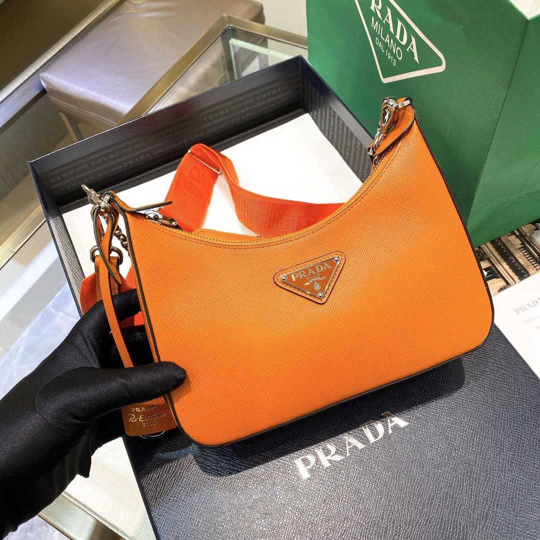 Prada Re-Edition 2005 Re-Nylon Mini Bag Orange For Women, Women's Bags 8.6in/22cm - Image 2