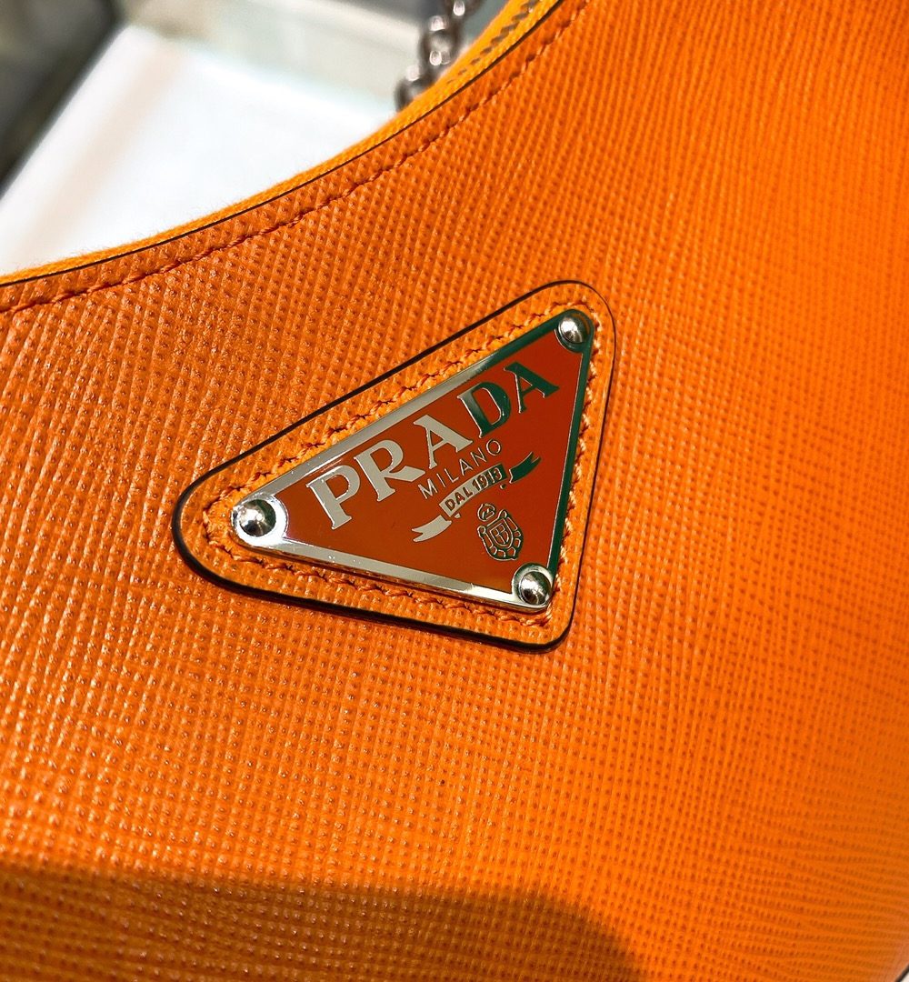 Prada Re-Edition 2005 Re-Nylon Mini Bag Orange For Women, Women's Bags 8.6in/22cm