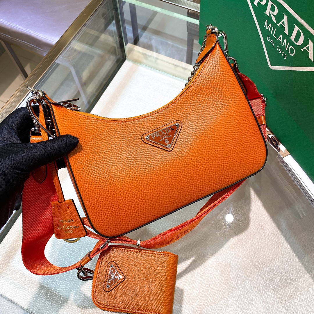 Prada Re-Edition 2005 Re-Nylon Mini Bag Orange For Women, Women's Bags 8.6in/22cm - Image 7