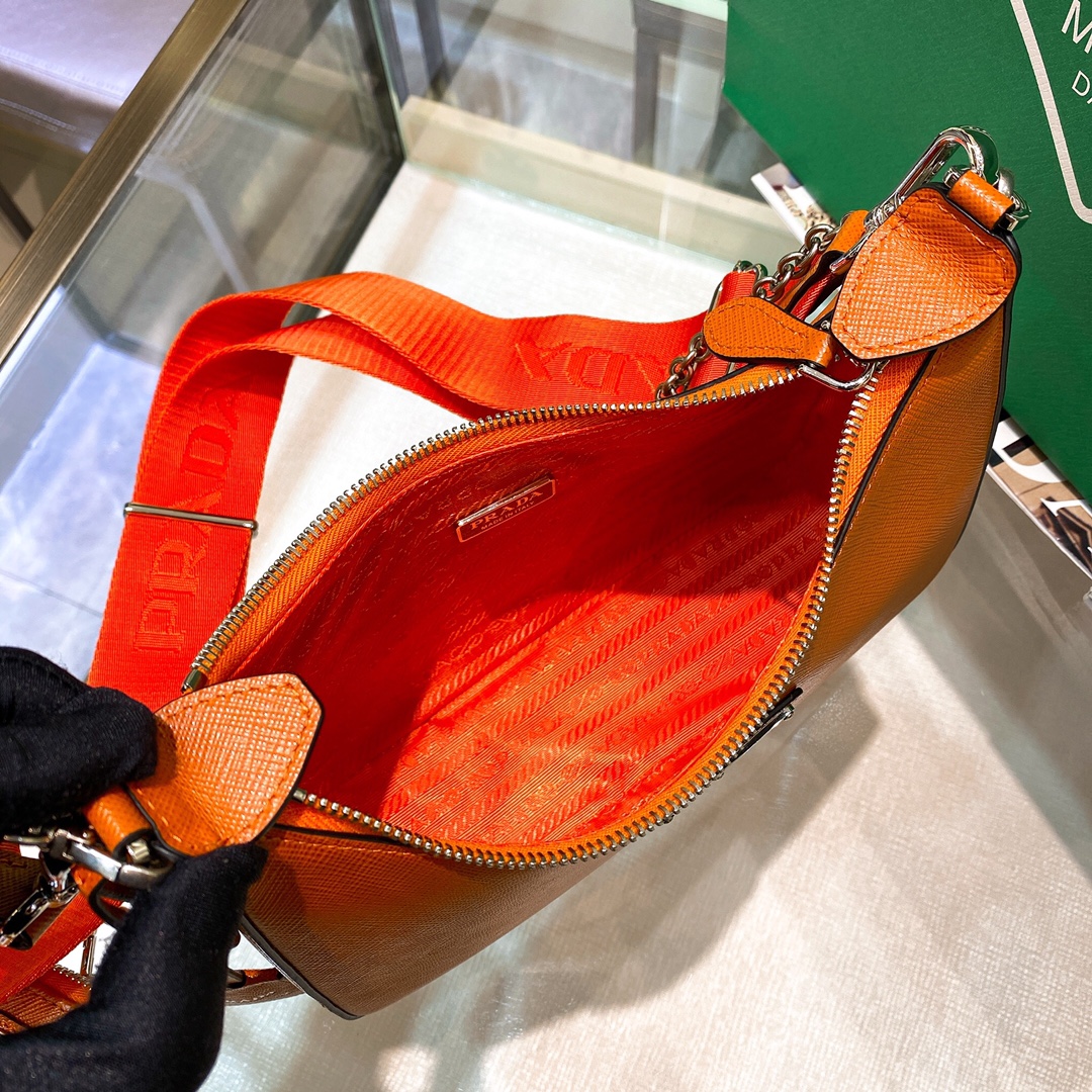 Prada Re-Edition 2005 Re-Nylon Mini Bag Orange For Women, Women's Bags 8.6in/22cm - Image 5