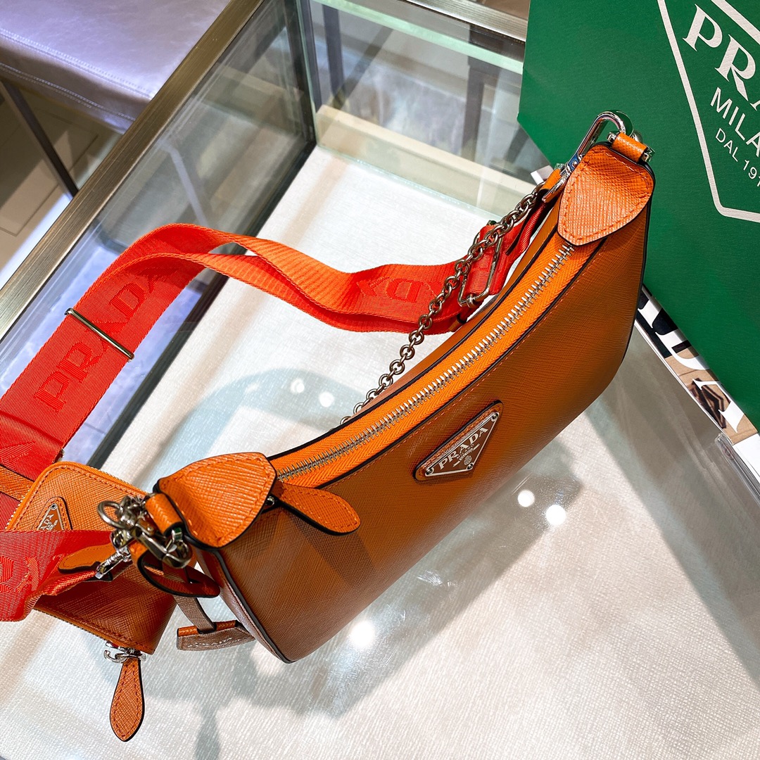 Prada Re-Edition 2005 Re-Nylon Mini Bag Orange For Women, Women's Bags 8.6in/22cm - Image 4