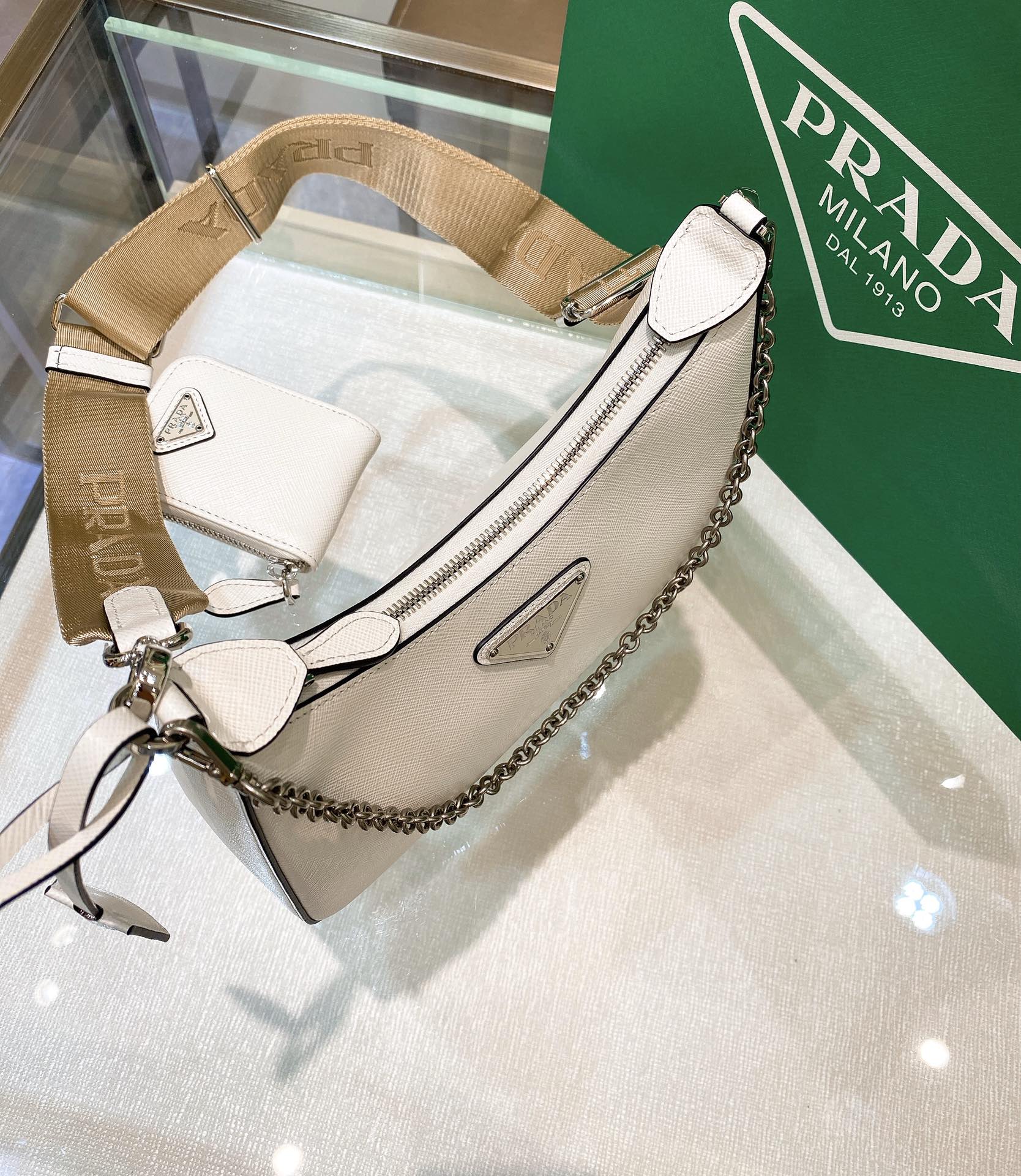 Prada Re-Edition 2005 Re-Nylon Mini Bag White For Women, Women's Bags 8.6in/22cm - Image 6