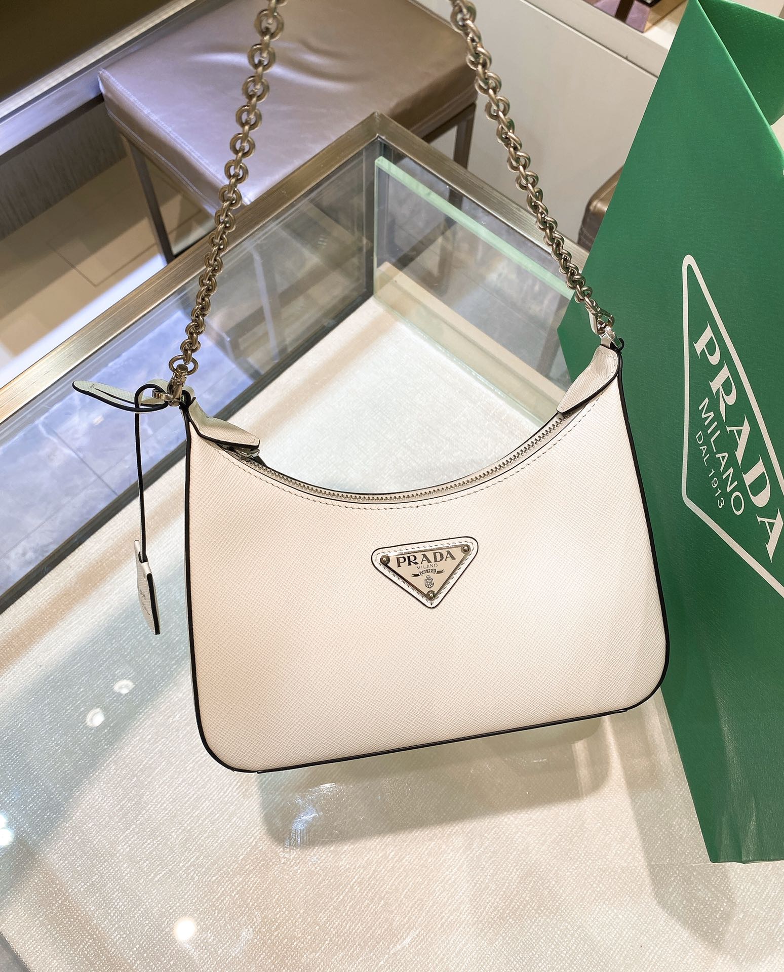 Prada Re-Edition 2005 Re-Nylon Mini Bag White For Women, Women's Bags 8.6in/22cm - Image 7