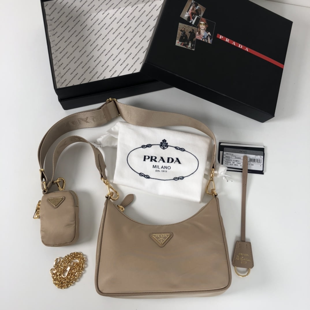 Prada Re-Edition 2005 Saffiano Bag Beige For Women, Women's Bags 8.6in/22cm 1BH204_NZV_F0MUH_V_V2M