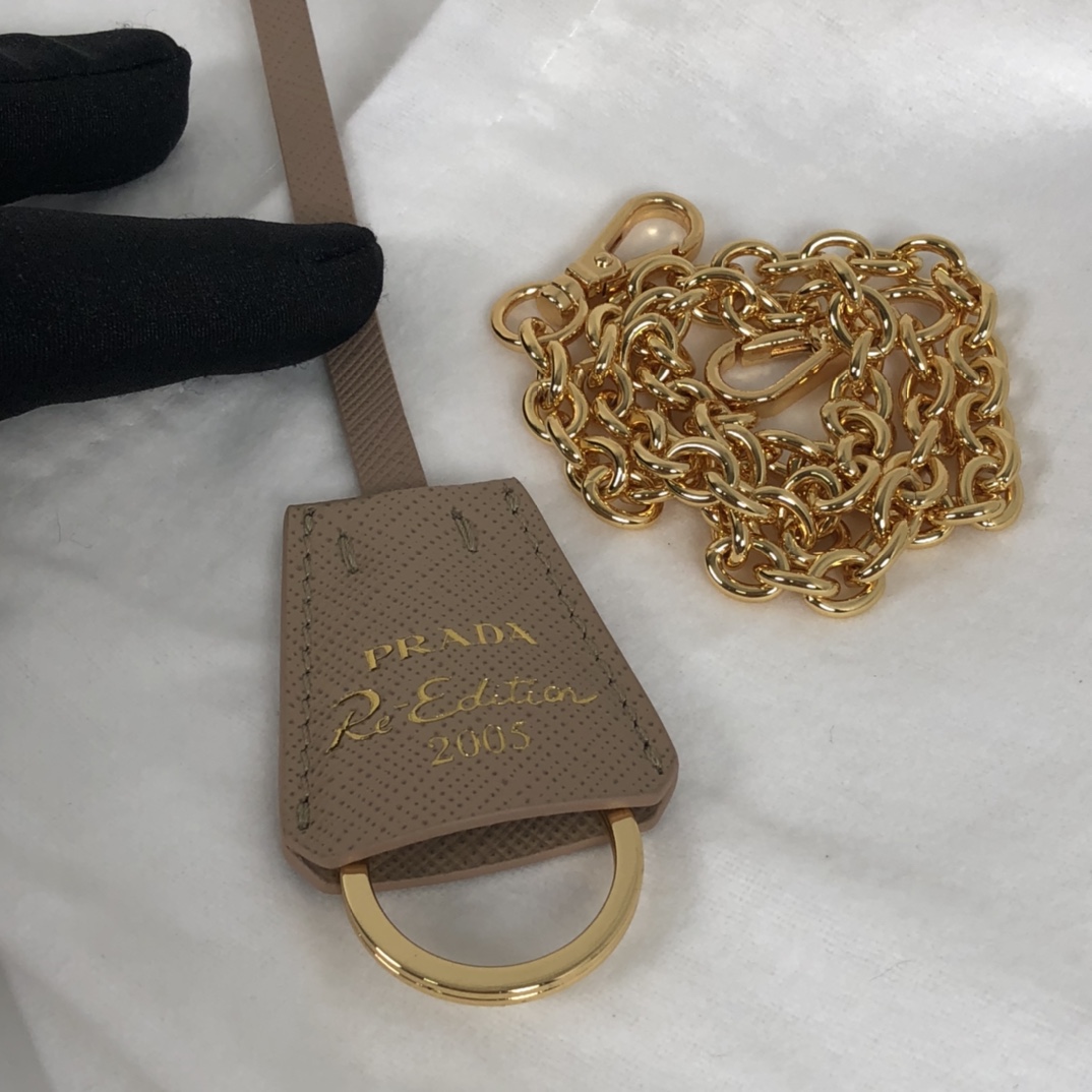 Prada Re-Edition 2005 Saffiano Bag Beige For Women, Women's Bags 8.6in/22cm 1BH204_NZV_F0MUH_V_V2M - Image 5