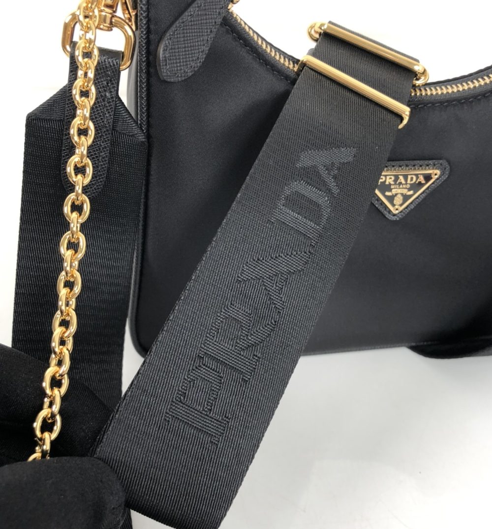 Prada Re-Edition 2005 Saffiano Bag Black For Women, Women's Bags 8.6in/22cm 1BH204_NZV_F0632_V_V2M