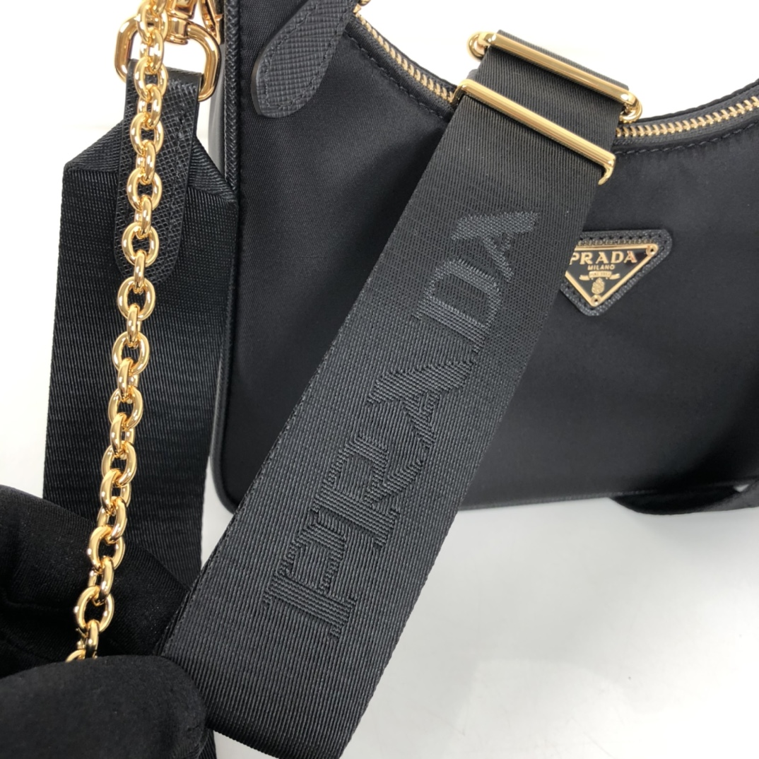 Prada Re-Edition 2005 Saffiano Bag Black For Women, Women's Bags 8.6in/22cm 1BH204_NZV_F0632_V_V2M - Image 6