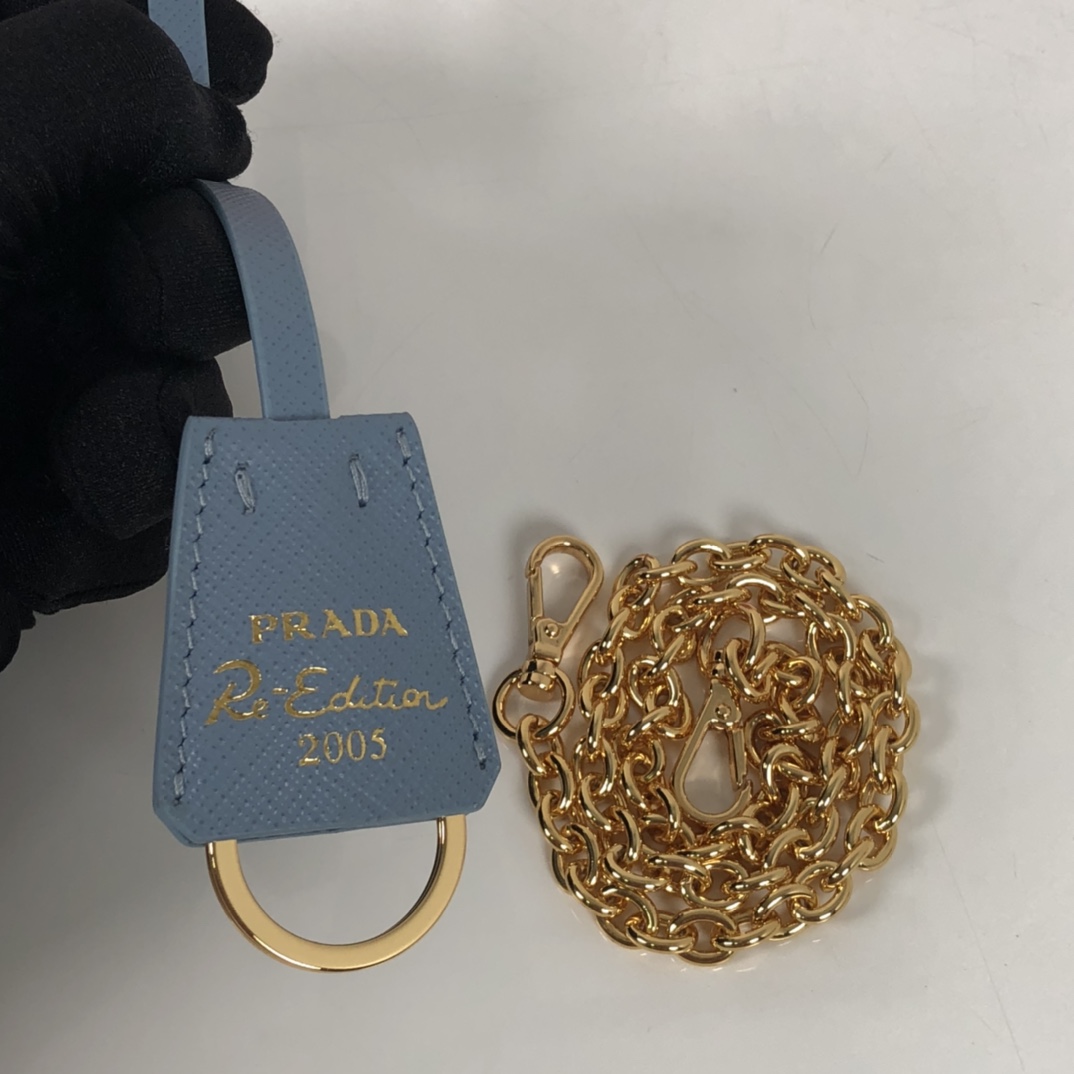 Prada Re-Edition 2005 Saffiano Bag Blue For Women, Women's Bags 8.6in/22cm 1BH204_NZV_F0ETB_V_V2M - Image 2