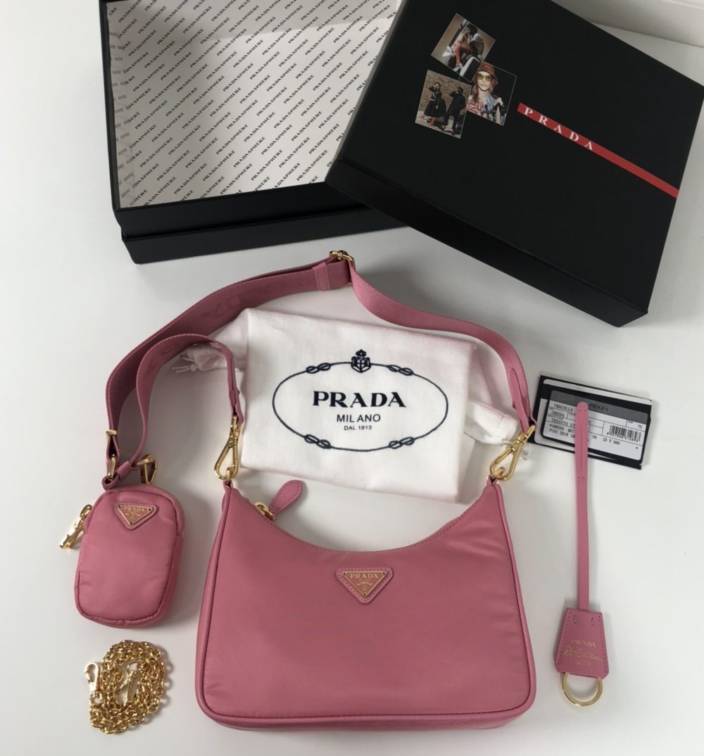 Prada Re-Edition 2005 Saffiano Bag Pink For Women, Women's Bags 8.6in/22cm 1BH204_NZV_F011S_V_V2M