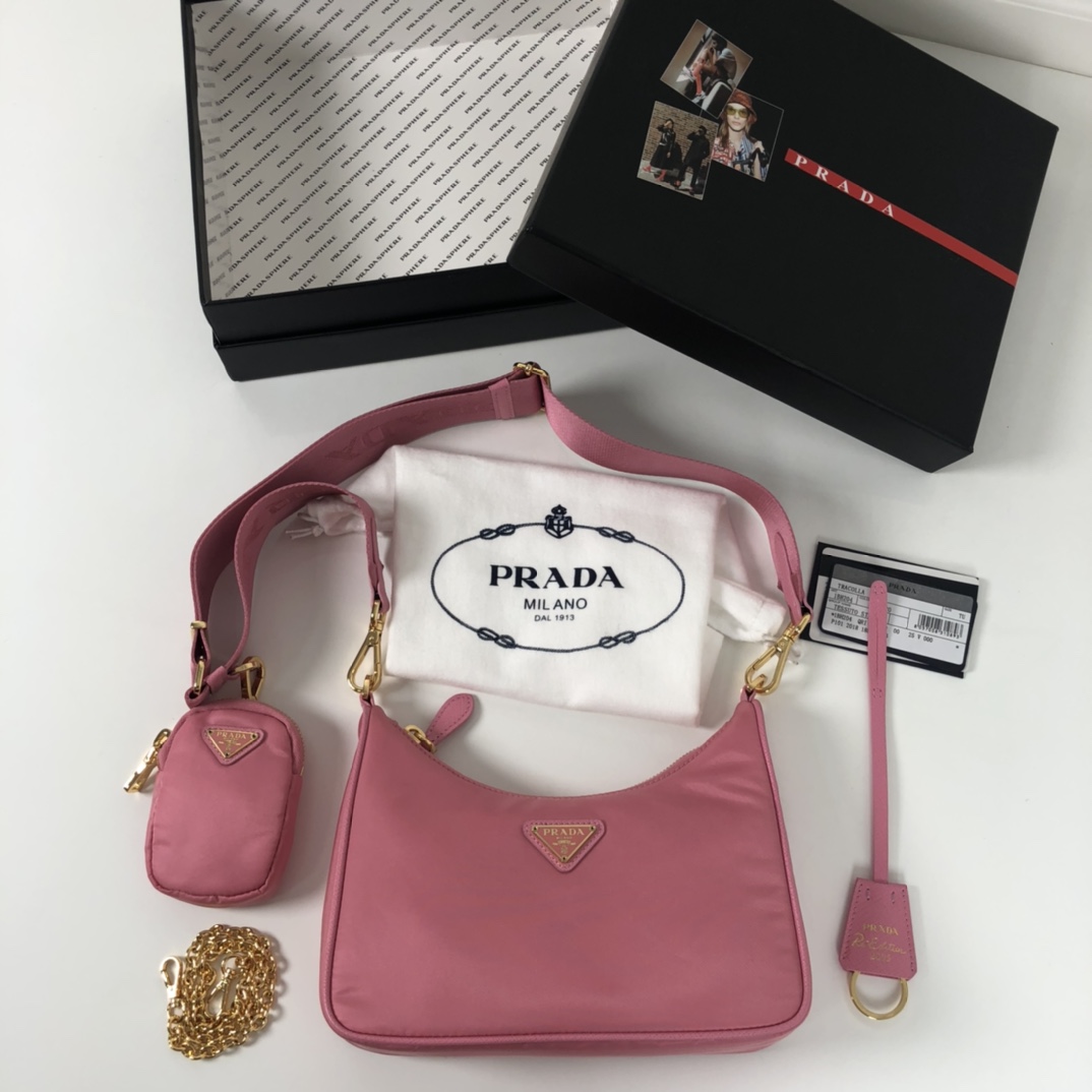 Prada Re-Edition 2005 Saffiano Bag Pink For Women, Women's Bags 8.6in/22cm 1BH204_NZV_F011S_V_V2M - Image 6