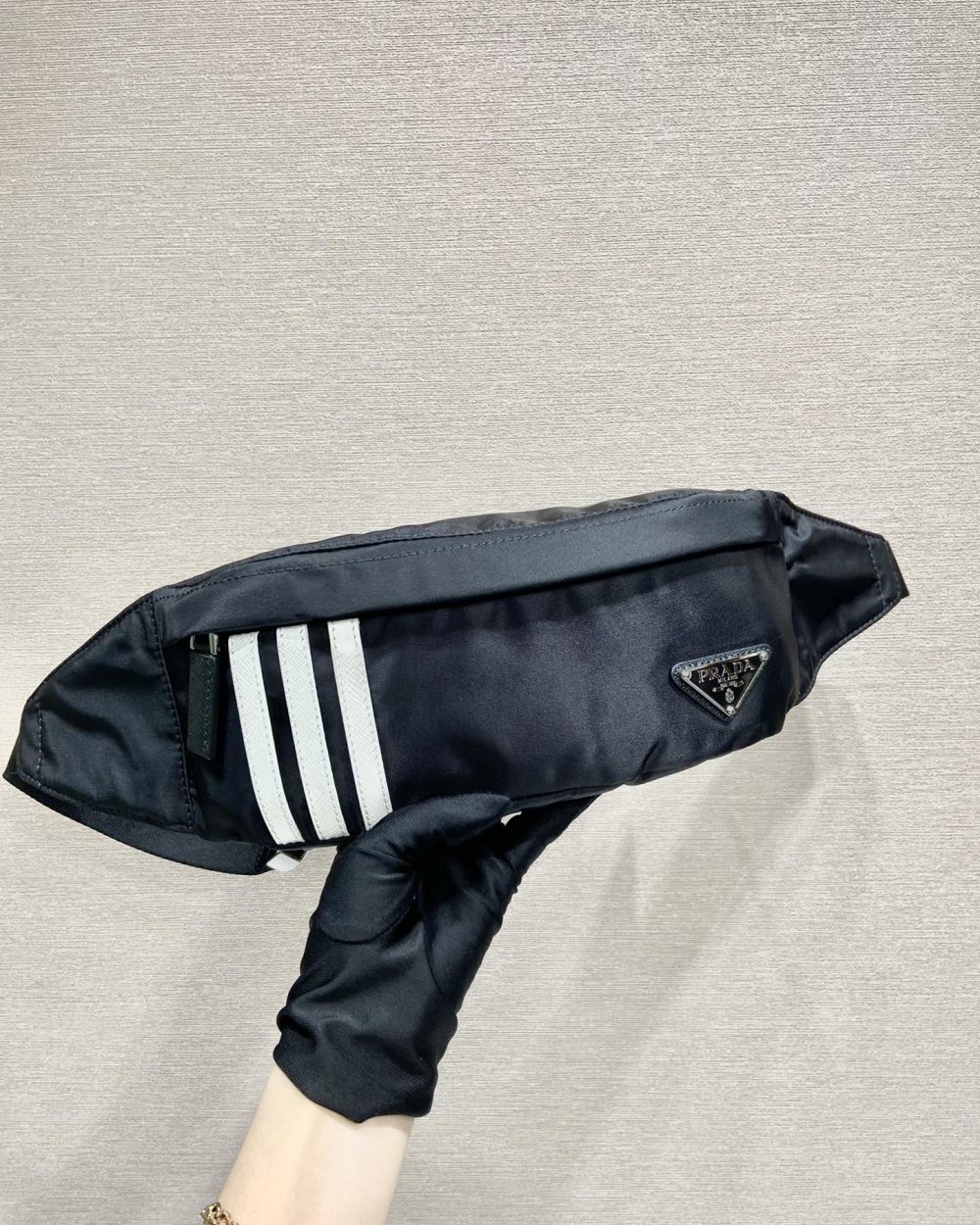 Prada Re-Nylon And Saffiano Belt Bag Black For Women, Women's Bags 10.2in/26cm 2VL034_1WQ8_F0002_V_ADS