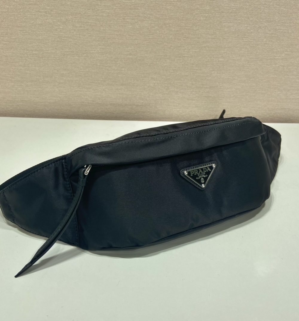 Prada Re-Nylon And Saffiano Belt Bag Black For Women, Women's Bags 10.2in/26cm 2VL034_2DMG_F0002_V_OOO
