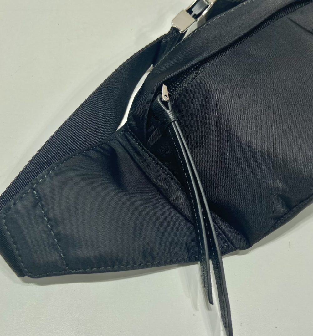 Prada Re-Nylon And Saffiano Belt Bag Black For Women, Women's Bags 10.2in/26cm 2VL034_2DMG_F0002_V_OOO