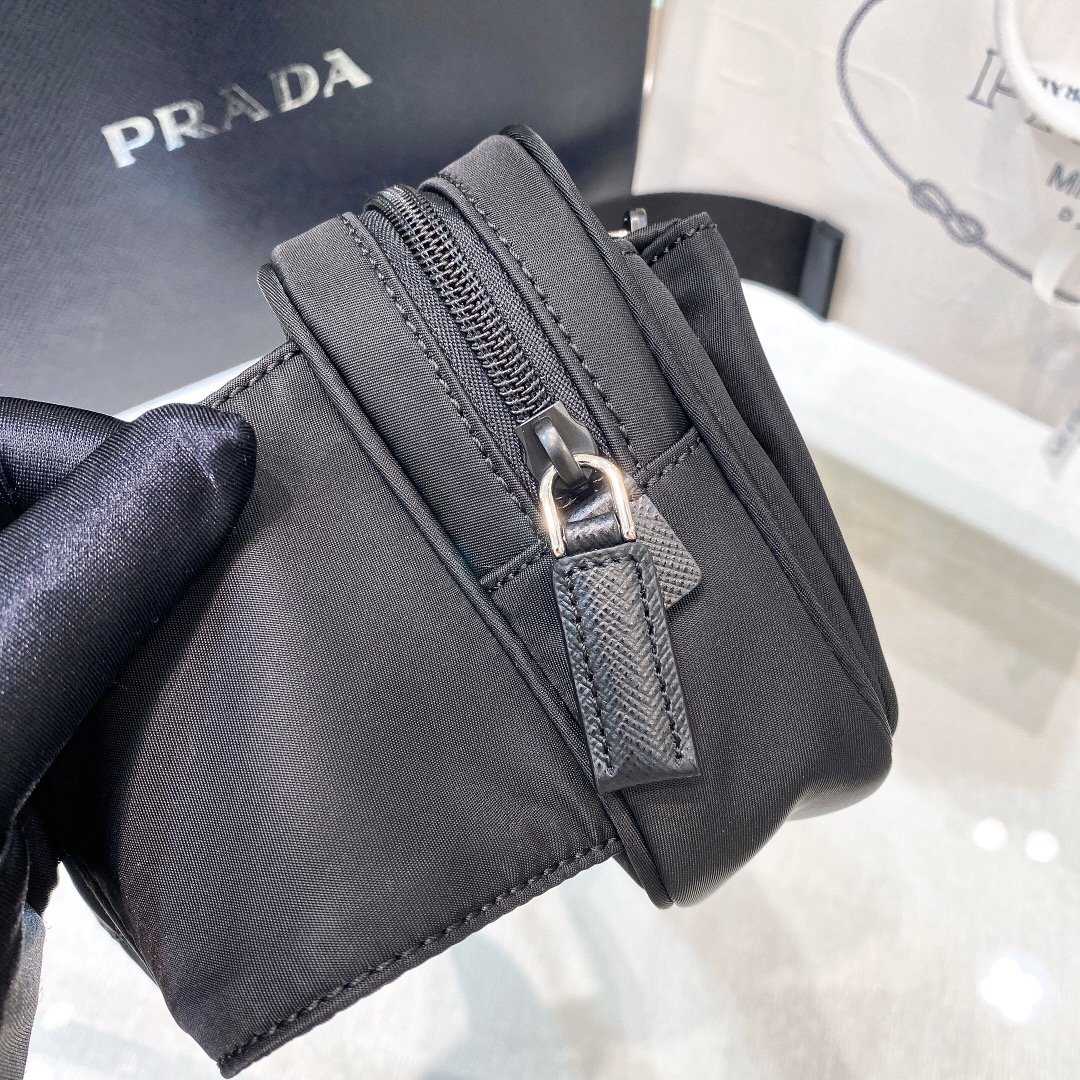 Prada Re-Nylon And Saffiano Belt Bag Black For Women, Women's Bags 8.2in/21cm 2VL977_2DMG_F0002_V_WOO - Image 6