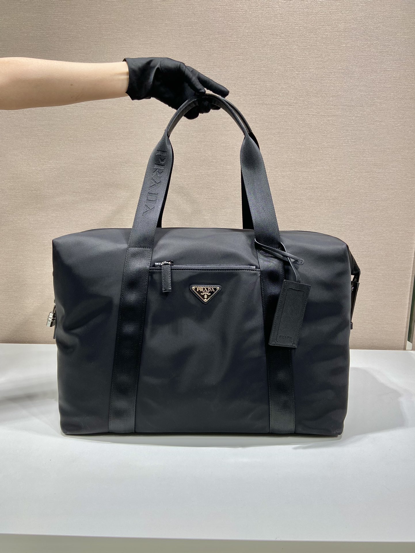 Prada Re-Nylon And Saffiano Duffle Bag Black For Women, Women's Bags 17.5in/45cm 2VC796_2DMH_F0002_V_OOO - Image 8