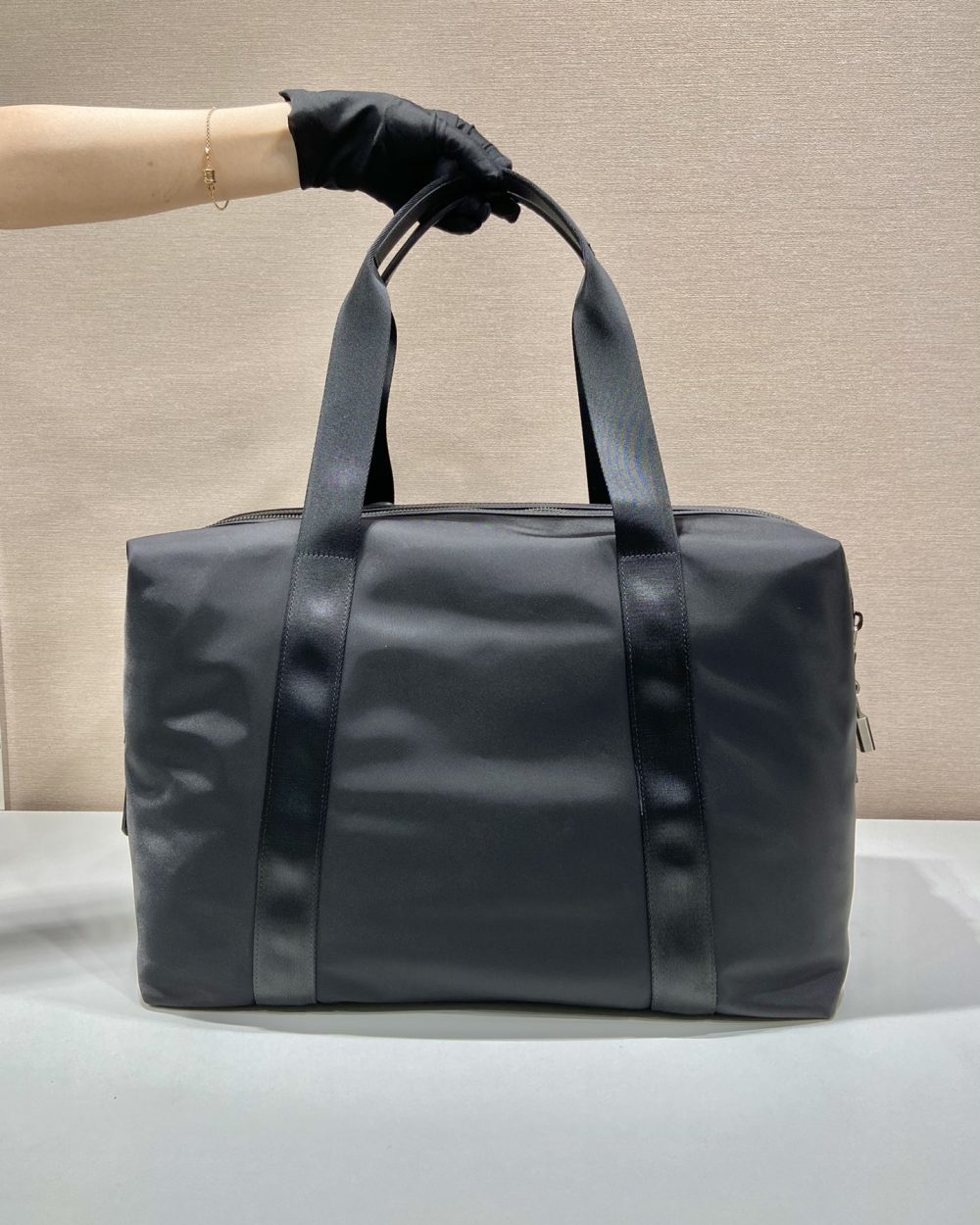 Prada Re-Nylon And Saffiano Duffle Bag Black For Women, Women's Bags 17.5in/45cm 2VC796_2DMH_F0002_V_OOO