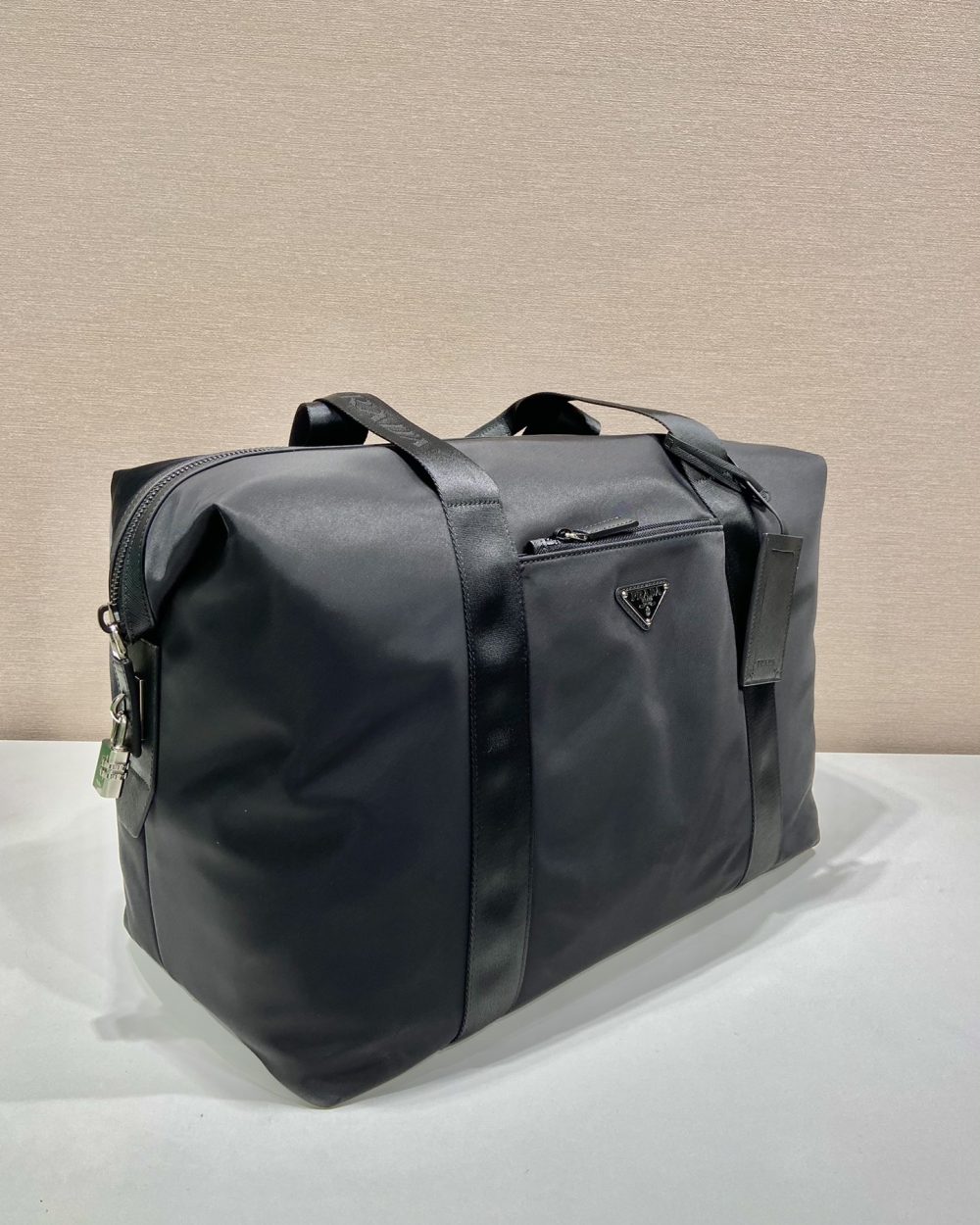 Prada Re-Nylon And Saffiano Duffle Bag Black For Women, Women's Bags 17.5in/45cm 2VC796_2DMH_F0002_V_OOO