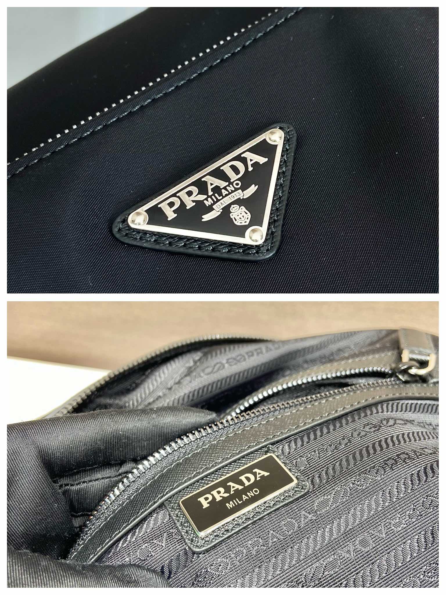 Prada Re-Nylon And Saffiano Duffle Bag Black For Women, Women's Bags 17.5in/45cm 2VC796_2DMH_F0002_V_OOO - Image 3